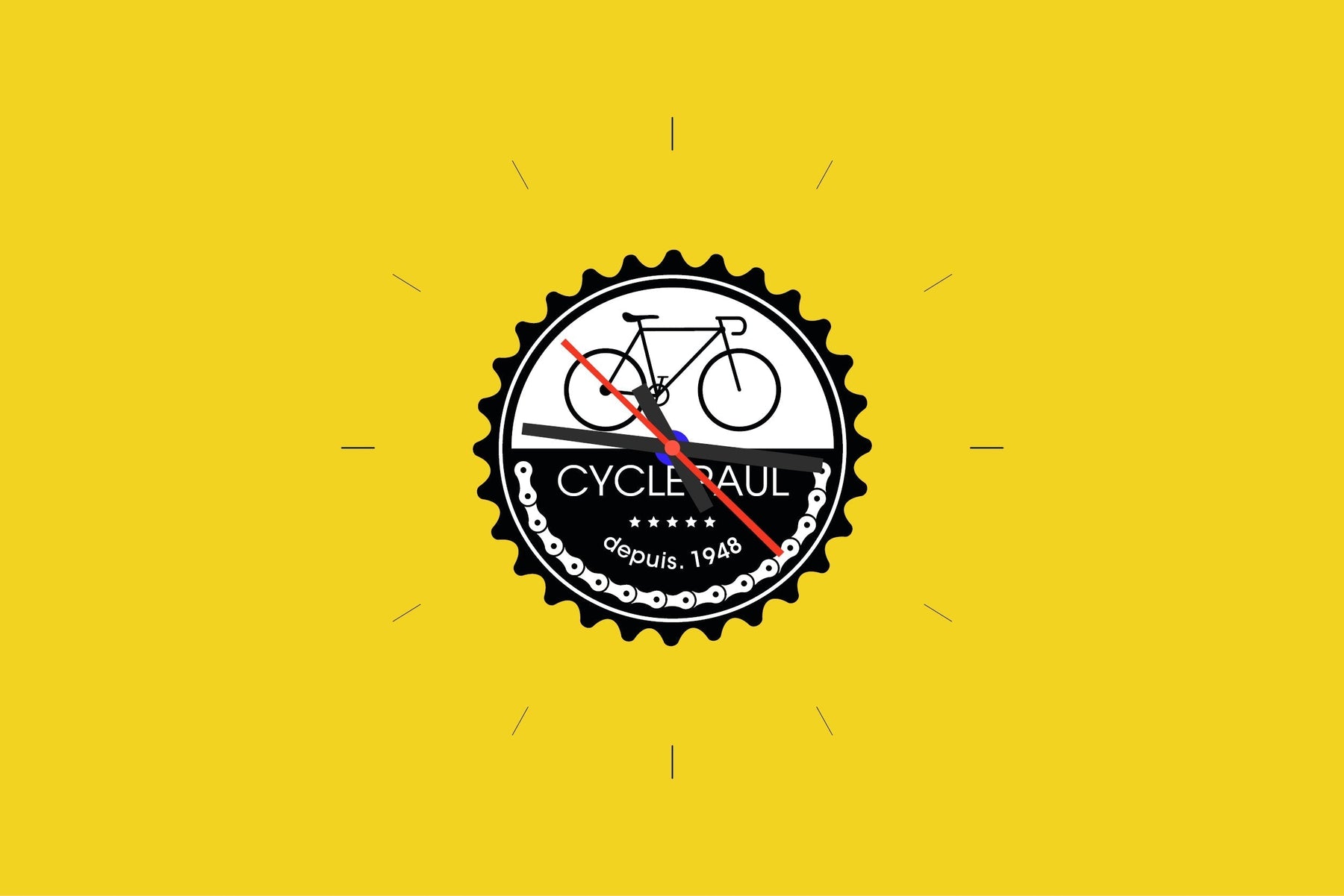 cycle paul logo reimagined as a clock