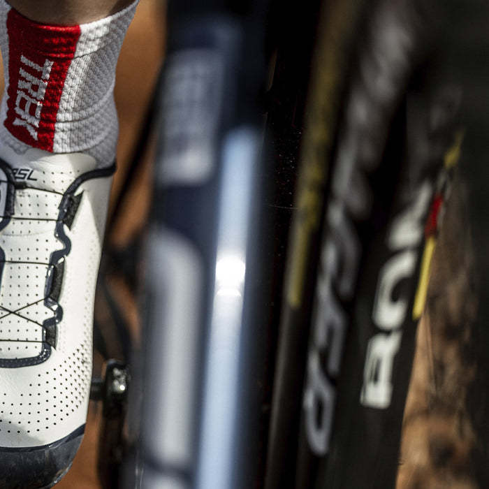 trek lifestyle image shoe and bike