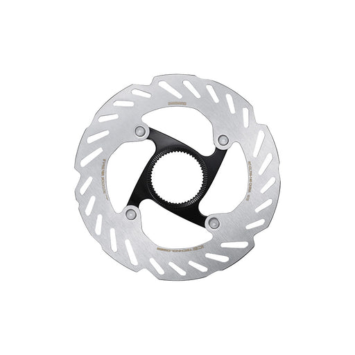 Bicycle stainless steel disc brake rotor on a white background (small 140mm size)