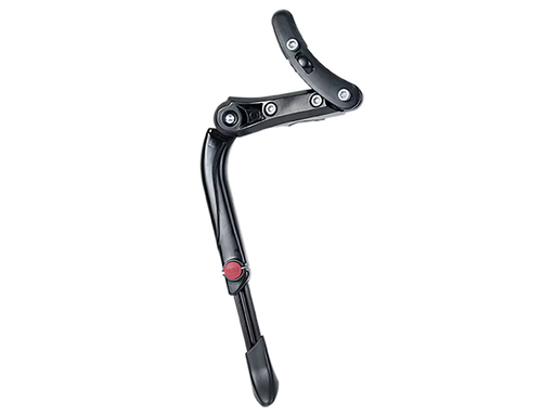 A black metal bicycle kickstand product image against a transparent background