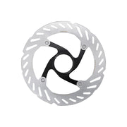 Bicycle stainless steel disc brake rotor on a white background (medium 160mm size)