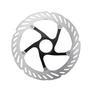 Bicycle stainless steel disc brake rotor on a white background (large 180mm size)