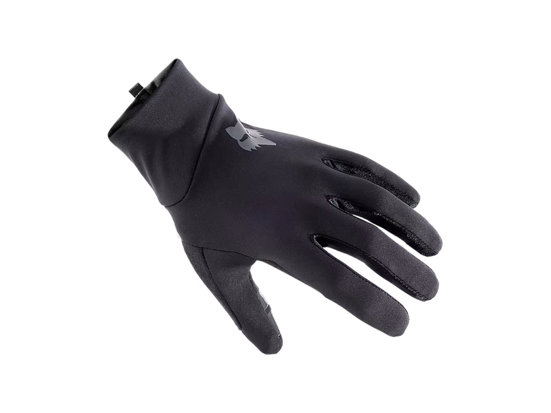 Fox Racing Ranger Fire Mountain Bike Gloves, back-of-hand view with Fox Racing logo detail, extended cuff and visible stitching on a transparent background