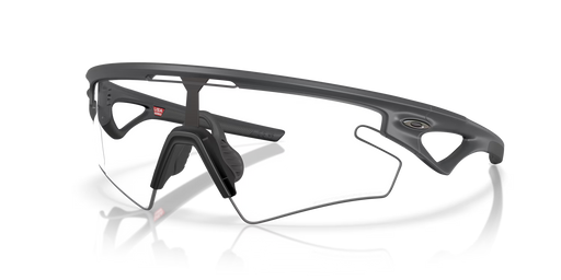 Black sunglasses with reflective lenses on a white background