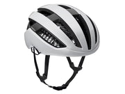 White and black helmet on a white background