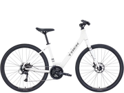 White bicycle with black tires on a transparent background