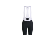 Cycling bib shorts with white top and black pants on a transparent background