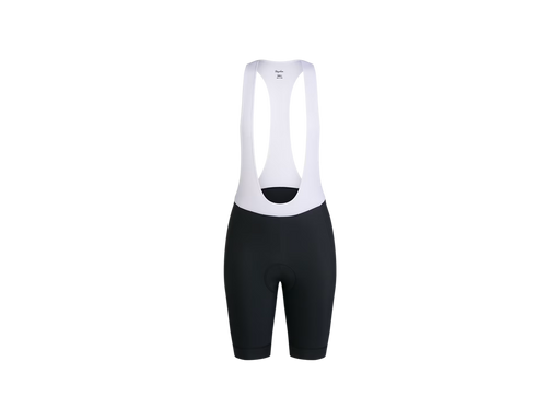Cycling bib shorts with white top and black pants on a transparent background