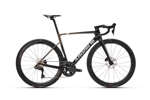 Cycling bike with Argon 18 branding on a white background