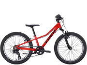 Bright Red bicycle with 'Trek' branding on a transparent background