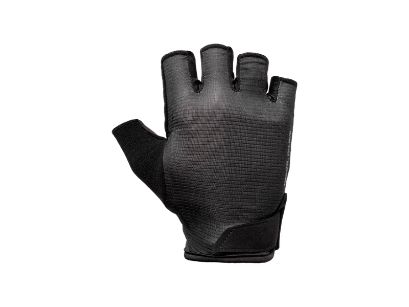 Black glove with mesh design on a white background