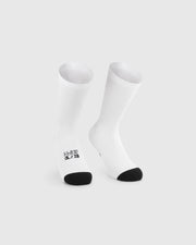 White socks with black accents on a white background
