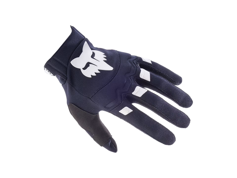Black glove with a white logo on a transparent background