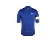 Rapha Core Cycling Jersey, men’s, navy, front view product shot / Maillot de cyclisme Rapha Core pour homme, bleu marine, vue avant en photo produit