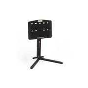 JetBlack Trainer Table on white background with the tray positioned horizontally at a lower height for tablet placement.