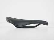 Black bicycle saddle on a white background