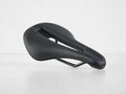 Black bicycle saddle on a white background