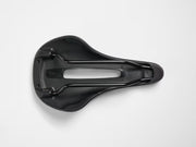 Black bicycle saddle on a white background with Trek Logo