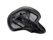 Black bicycle seat on a white background