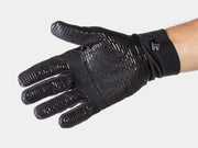Bontrager Circuit Windshell cycling glove, front view showing textured surface and part of the wrist on a white background