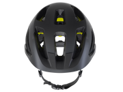 Dark gray helmet with yellow accents on a transparent background