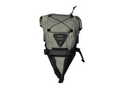 Gray and black backpack on a white background