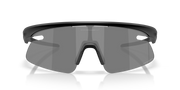 Sunglasses with a black frame and reflective lenses on a transparent background