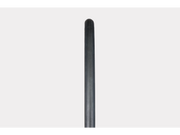Black cylindrical object on a white background