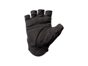 Black cycling glove with 'GEL' text on a white background