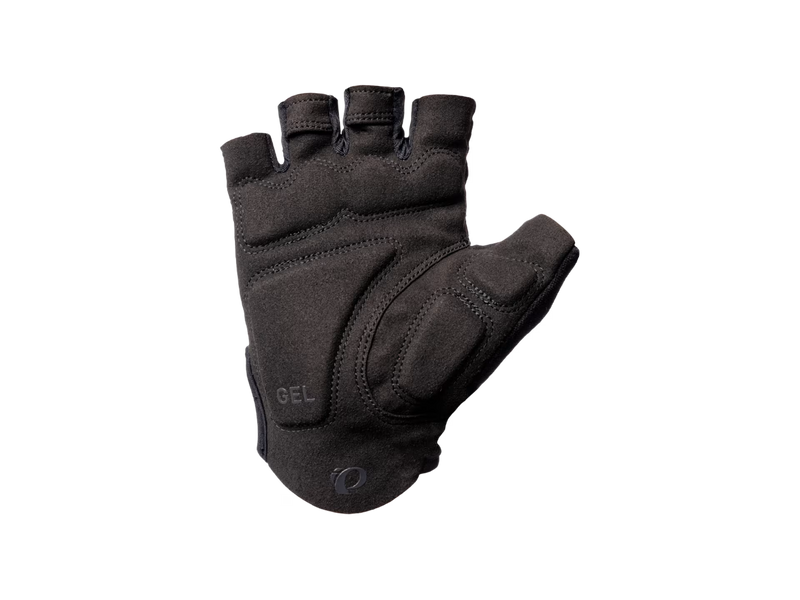 Black cycling glove with 'GEL' text on a white background