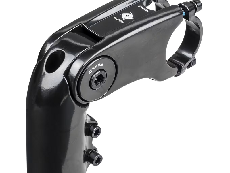 Rear view of the 85 mm adjustable stem showing the steerer end, tip on the right.