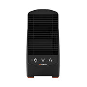 Front view of the JetBlack Trainer Fan showing button icons for power and airflow adjustment.
