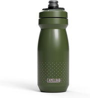 Green CamelBak water bottle on a white background