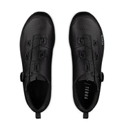 Black cycling shoes with 'Terra' branding on a white background