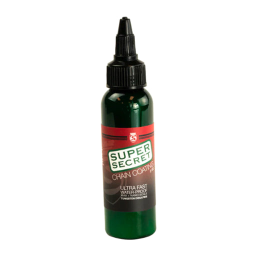Bottle of Super Secret chain coating on a white background, 2oz