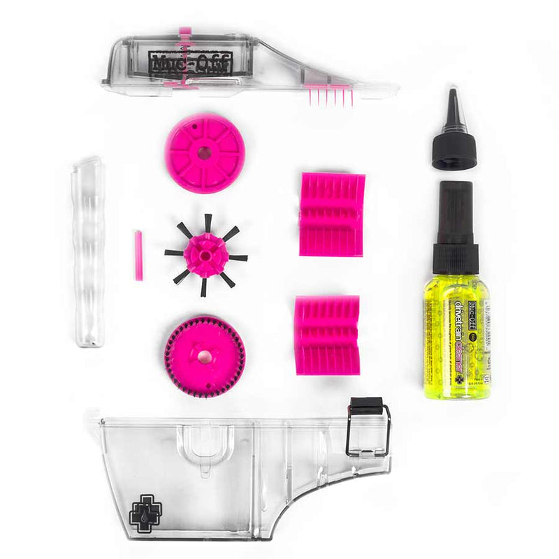 flat eagle eye view of components included in the x3 cleaning kit