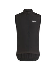 Rapha Core Cycling Gilet, front view with zipper done up, showing the Rapha script logo on the upper right chest