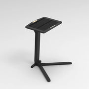 JetBlack Trainer Table product shot against a grey background with shortened height and visible tray and stabilizing legs.