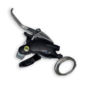 Shimano ST‑EF29 left shifter and V‑brake lever, 3‑speed model on a white background.
