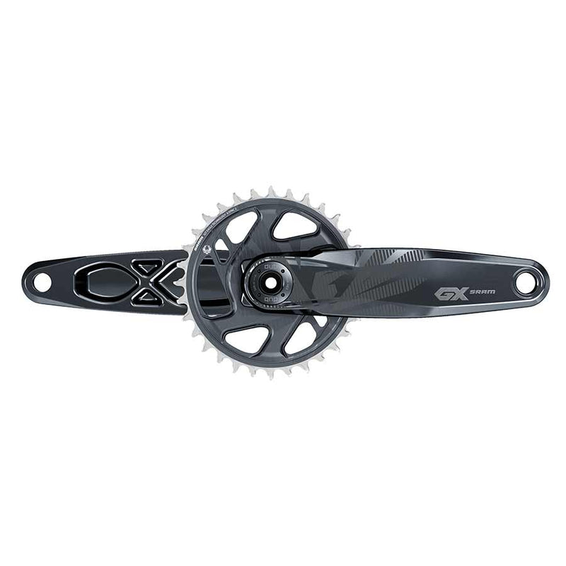 Bicycle crankset with sprocket on a white background