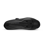 Black cycling shoe sole on a white background