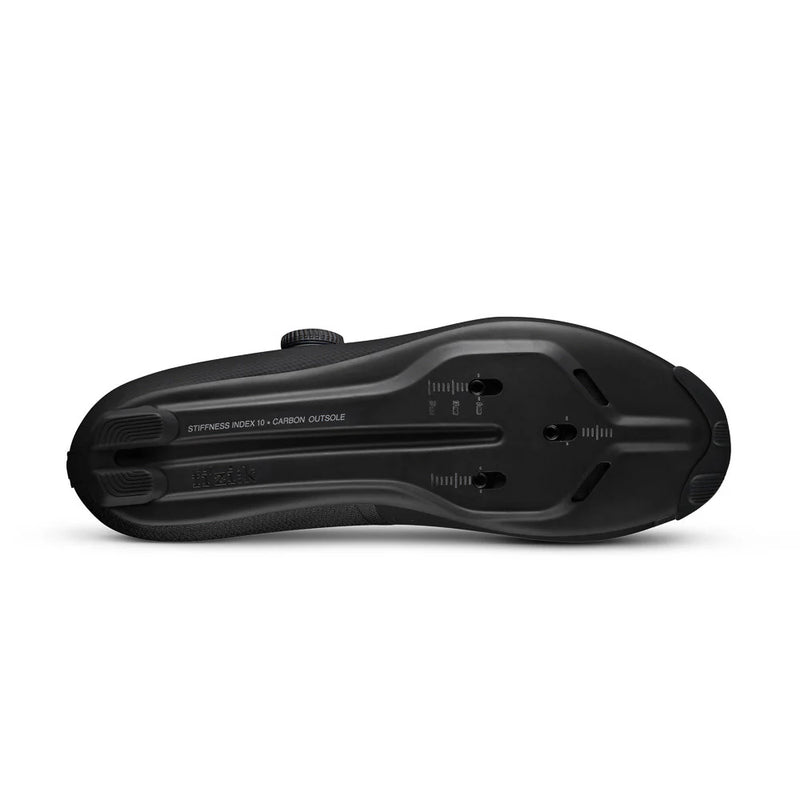 Black cycling shoe sole on a white background
