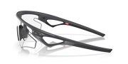 Black and gray bicycle helmet on a transparent background