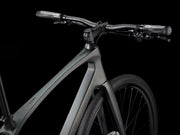 Bicycle handlebar and frame on a black background