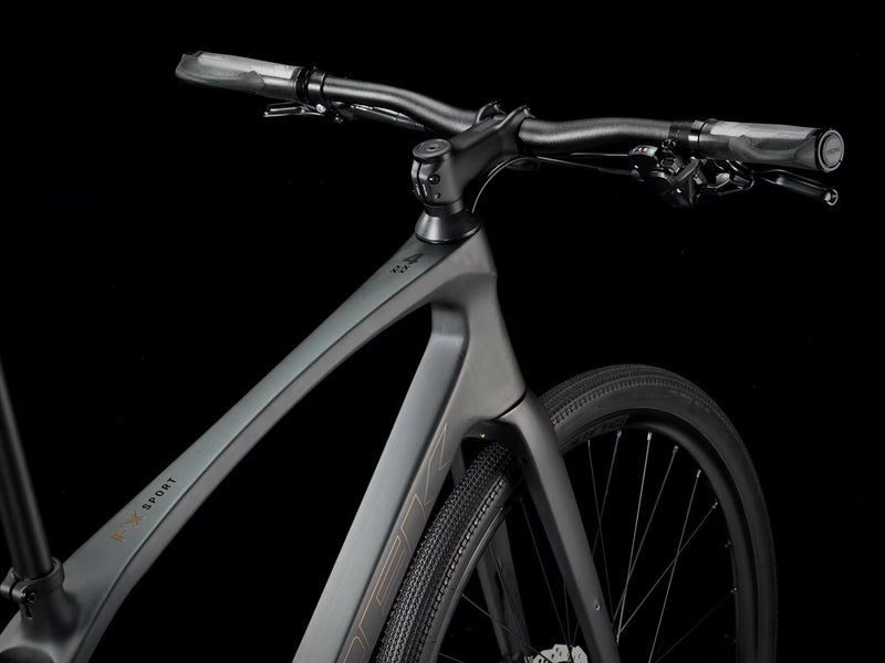 Bicycle handlebar and frame on a black background