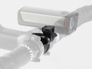 Bontrager Elite Blendr stem with transparent handlebar illustration showing Blendr accessory mount location