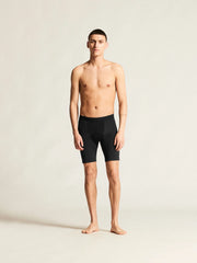 Full-length front view of man wearing black Craft Everyday Bike Liner Shorts with a comfortable fitted look