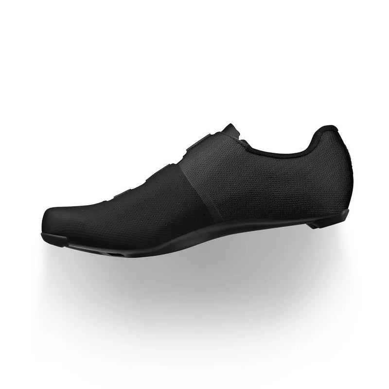 Black cycling shoe on a white background