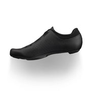 Black cycling shoe on a white background