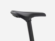 Black bicycle seat on a white background